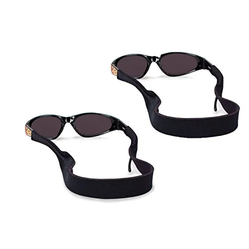 Croakies CRK3HT Kids Neoprene Eyeglass Retainer Color Black, 2 Pack Set