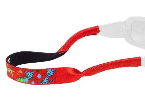 Croakies KIDS ORIGINAL Sunglasses/Eyeglass Retainer,13"Inch in Colorful Red Cats
