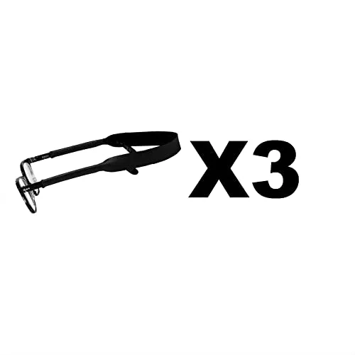 Croakies Original Solid Eyewear Retainer, M/L 11-17mm - Black (2-Pack)